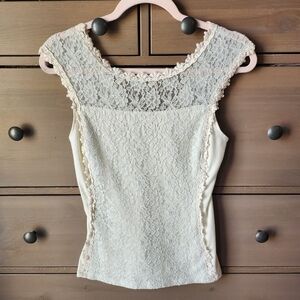 Express Lace With Crotchet Trim Top